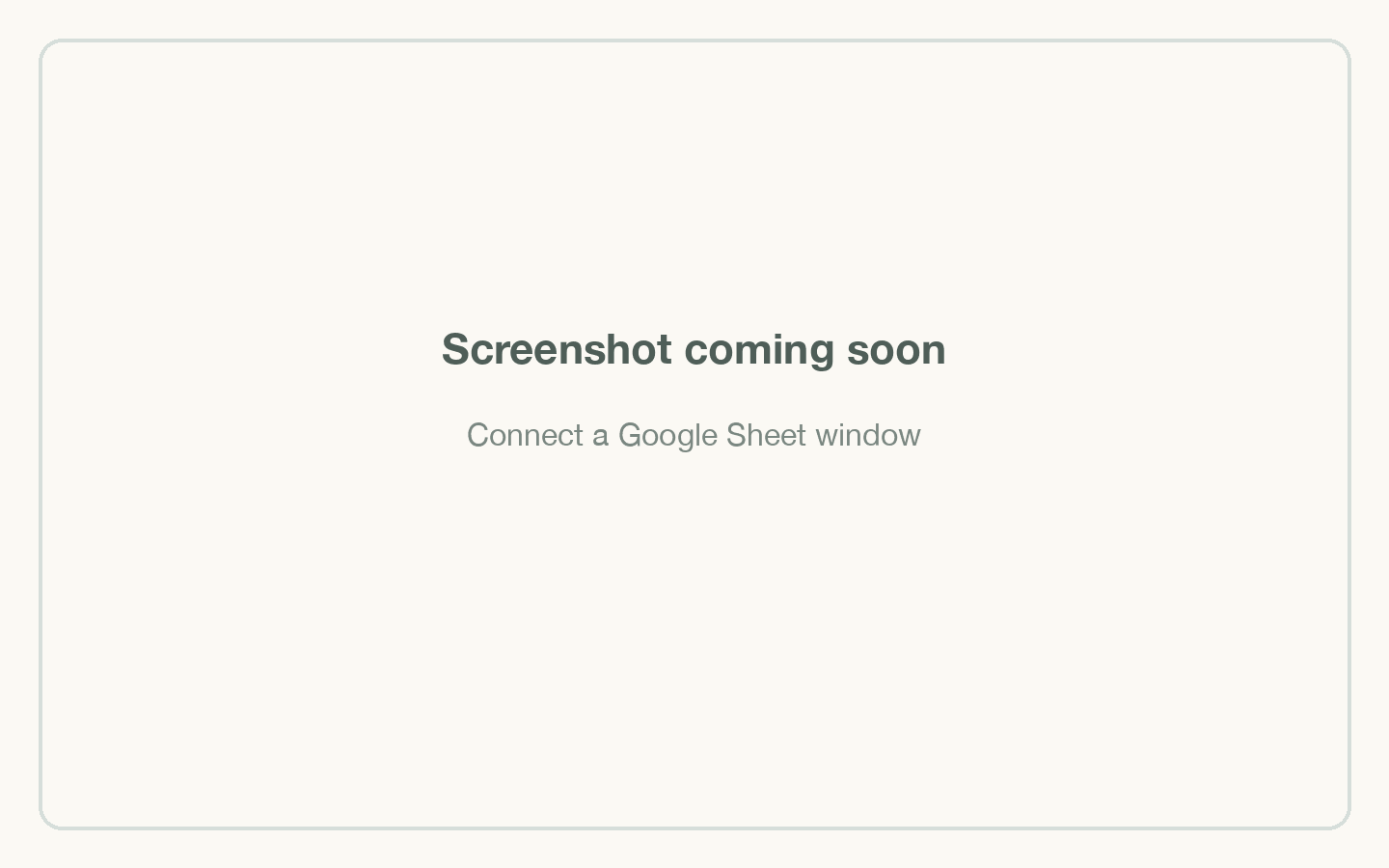 Connect a Google Sheet window
