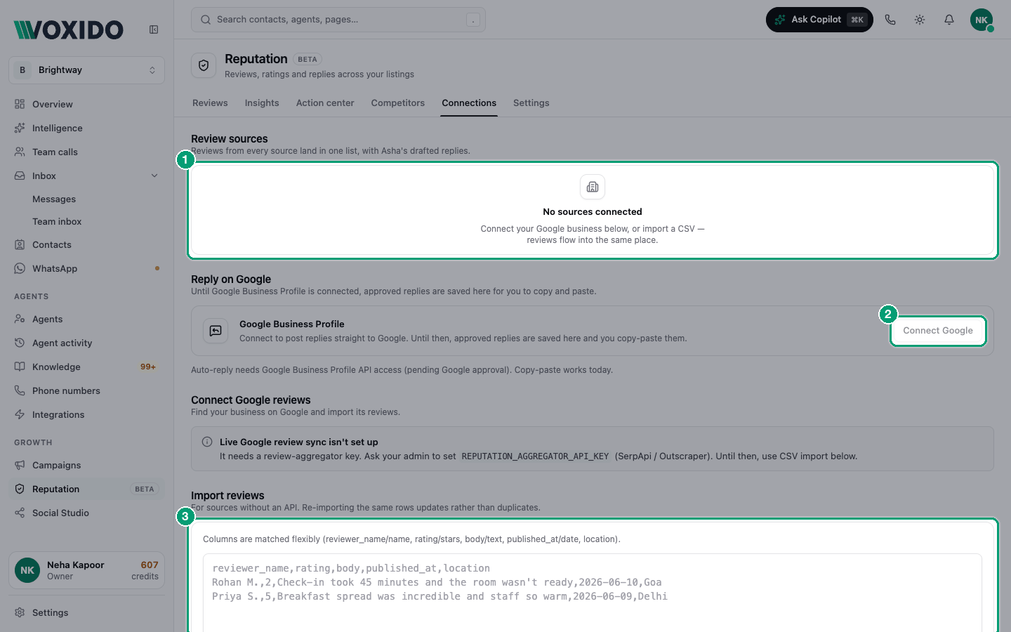 Reputation — Connections tab