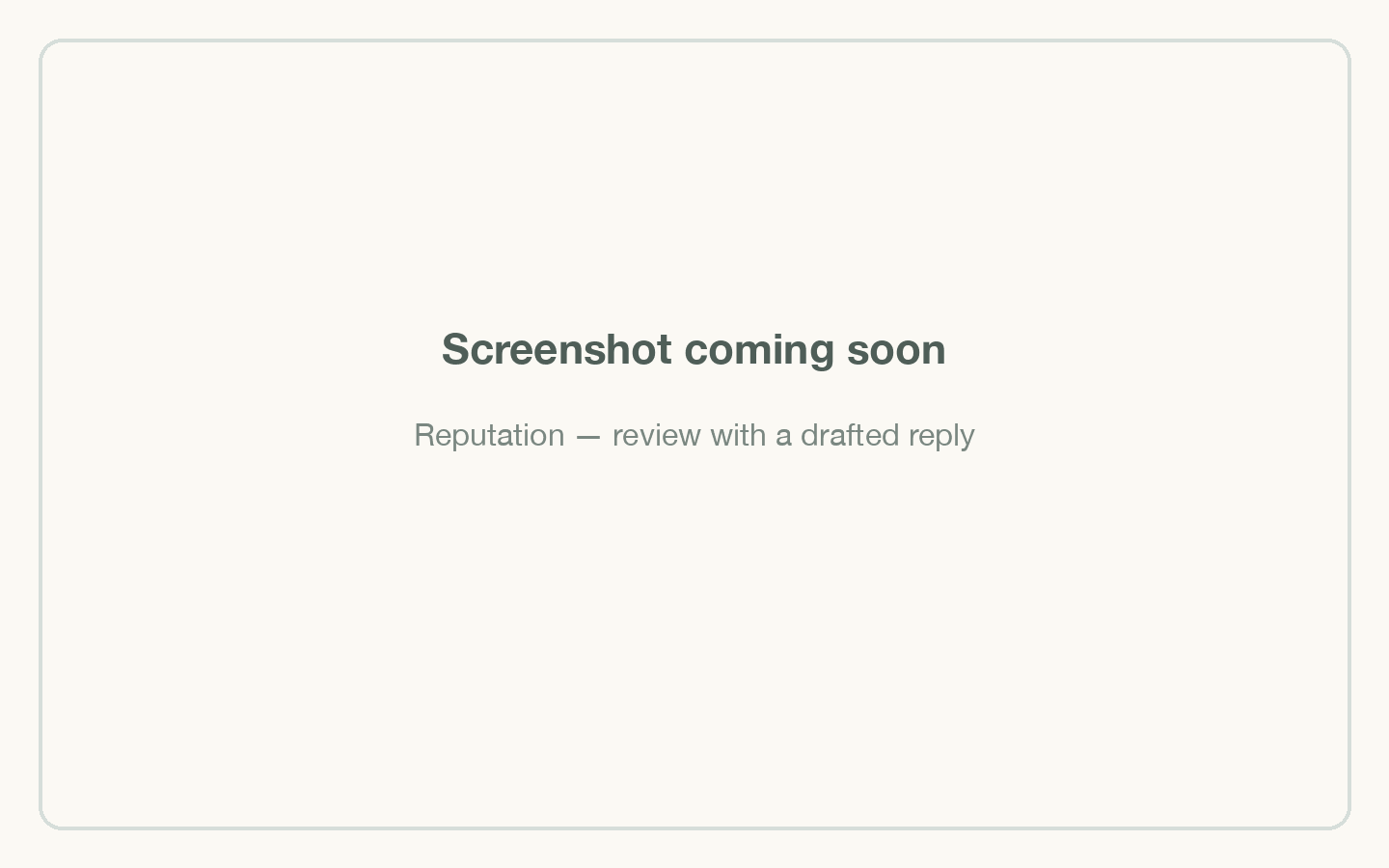 Reputation — review with a drafted reply