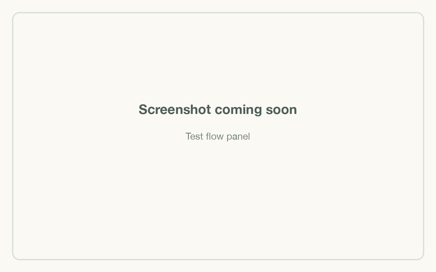 Test flow panel
