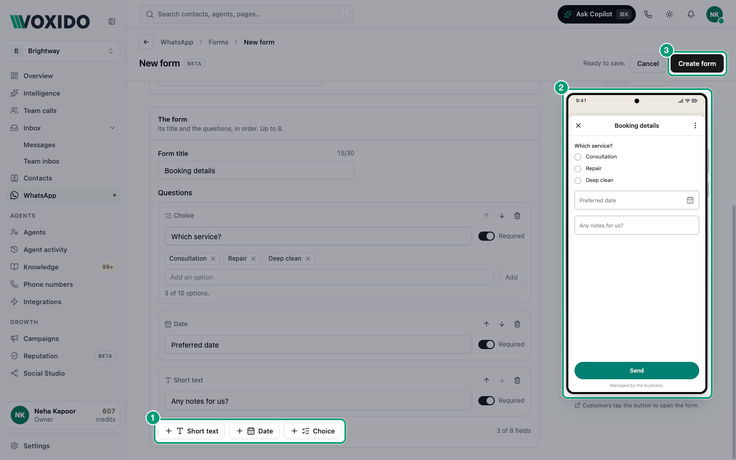 New form page